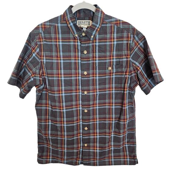 Duluth Trading Co Shirt Button Down Shirt Men S Gray Plaid Shirt Casual Shirt - Picture 1 of 7